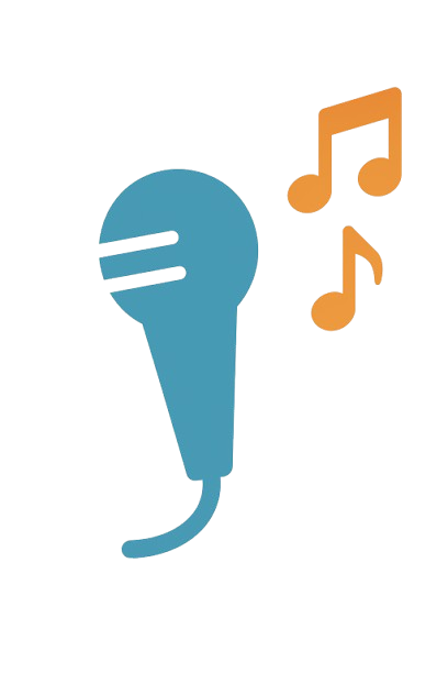 Microphone with Music Notes Icon